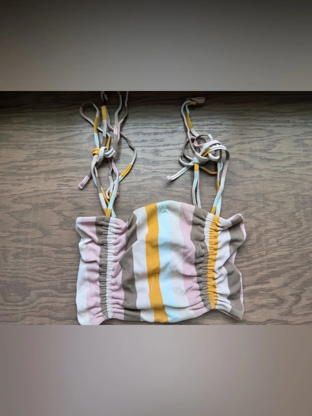 Aerie Ribbed Longline Bandeau Bikini Top + Bottoms